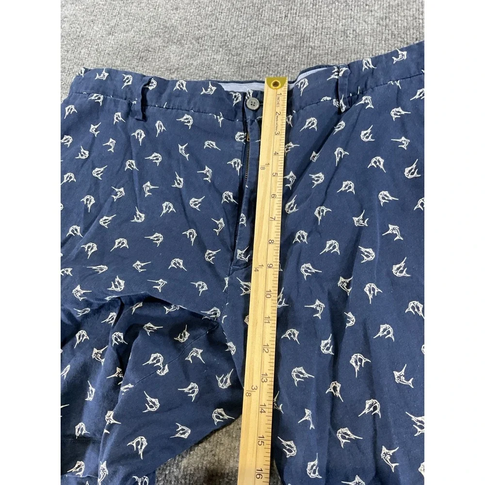 Polo Ralph Lauren Shorts 42 Navy Blue Fish Print Cotton Casual Summer Beach Prep